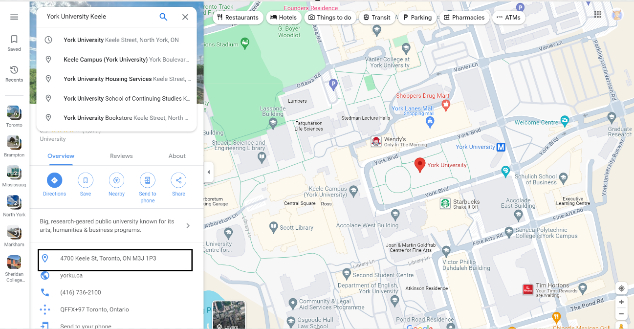 google maps image with full address page